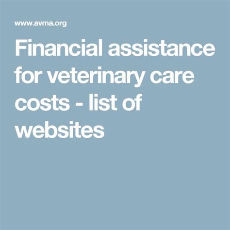 Financial assistance for veterinary care costs.